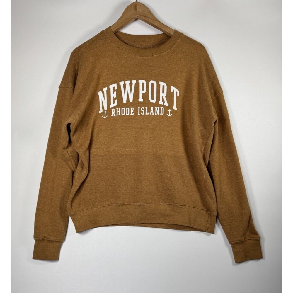 Bay State Gear Newport Rhode Island Sweatshirt Women Small Brown Pullover Preppy